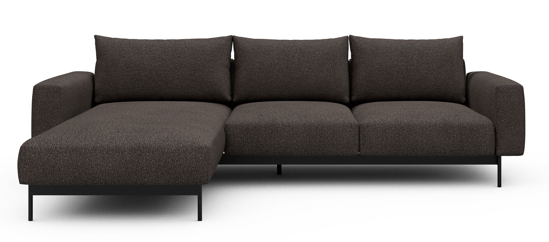 Divano con penisola chaise longue Arthon B2 - Bouclé 530 Taupe Brown