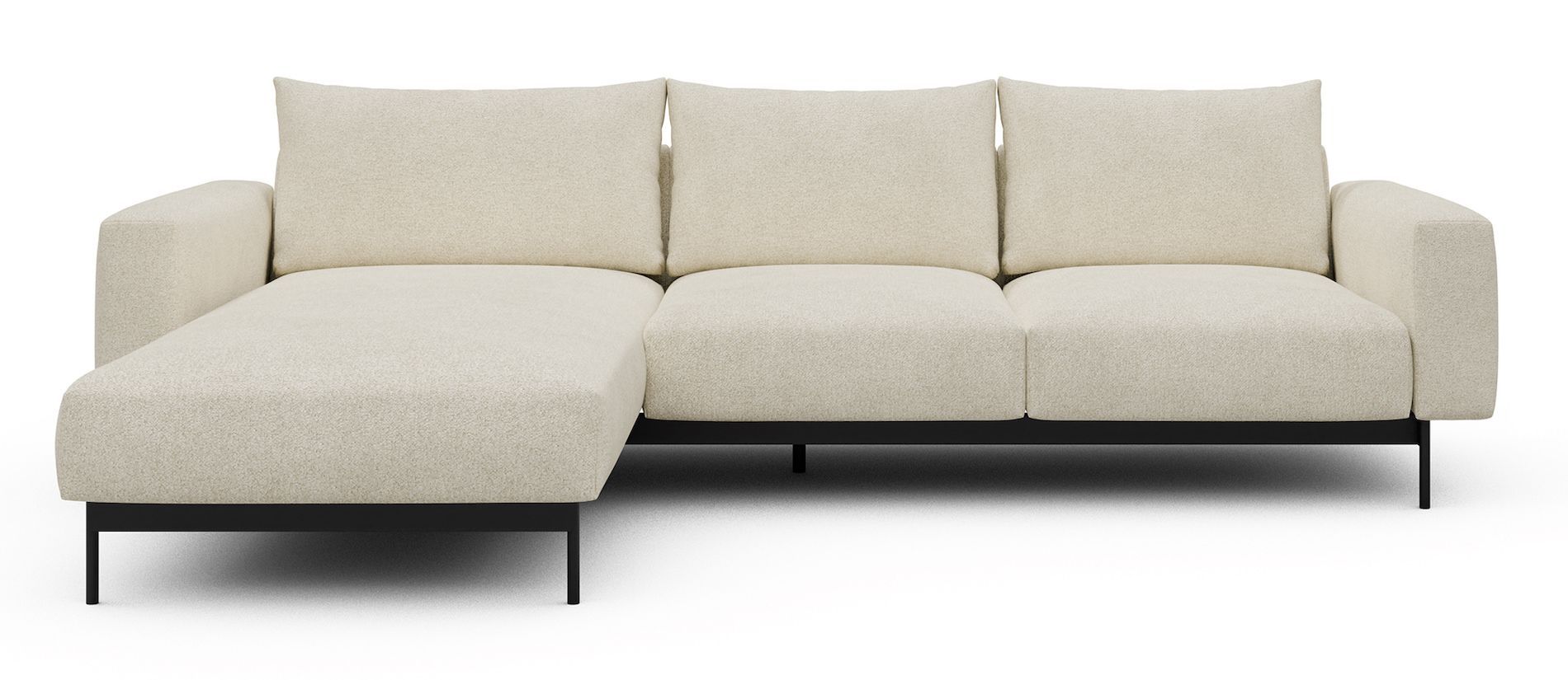 Divano con penisola chaise longue Arthon B2 - Bouclé 531 Off White