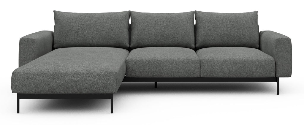 Divano con penisola chaise longue Arthon B2 - Bouclé 533 Ash Grey