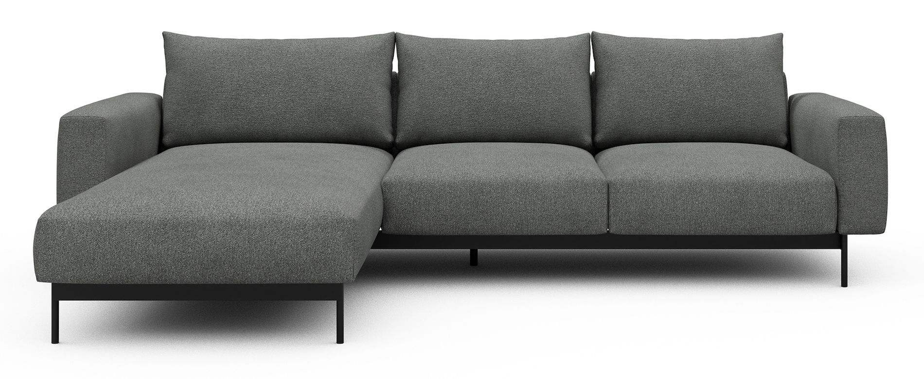 Divano con penisola chaise longue Arthon B2 - Bouclé 533 Ash Grey