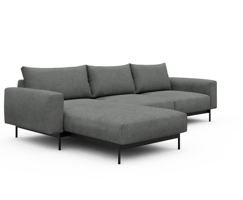 Divano con penisola chaise longue Arthon B2 - Bouclé 533 Ash Grey