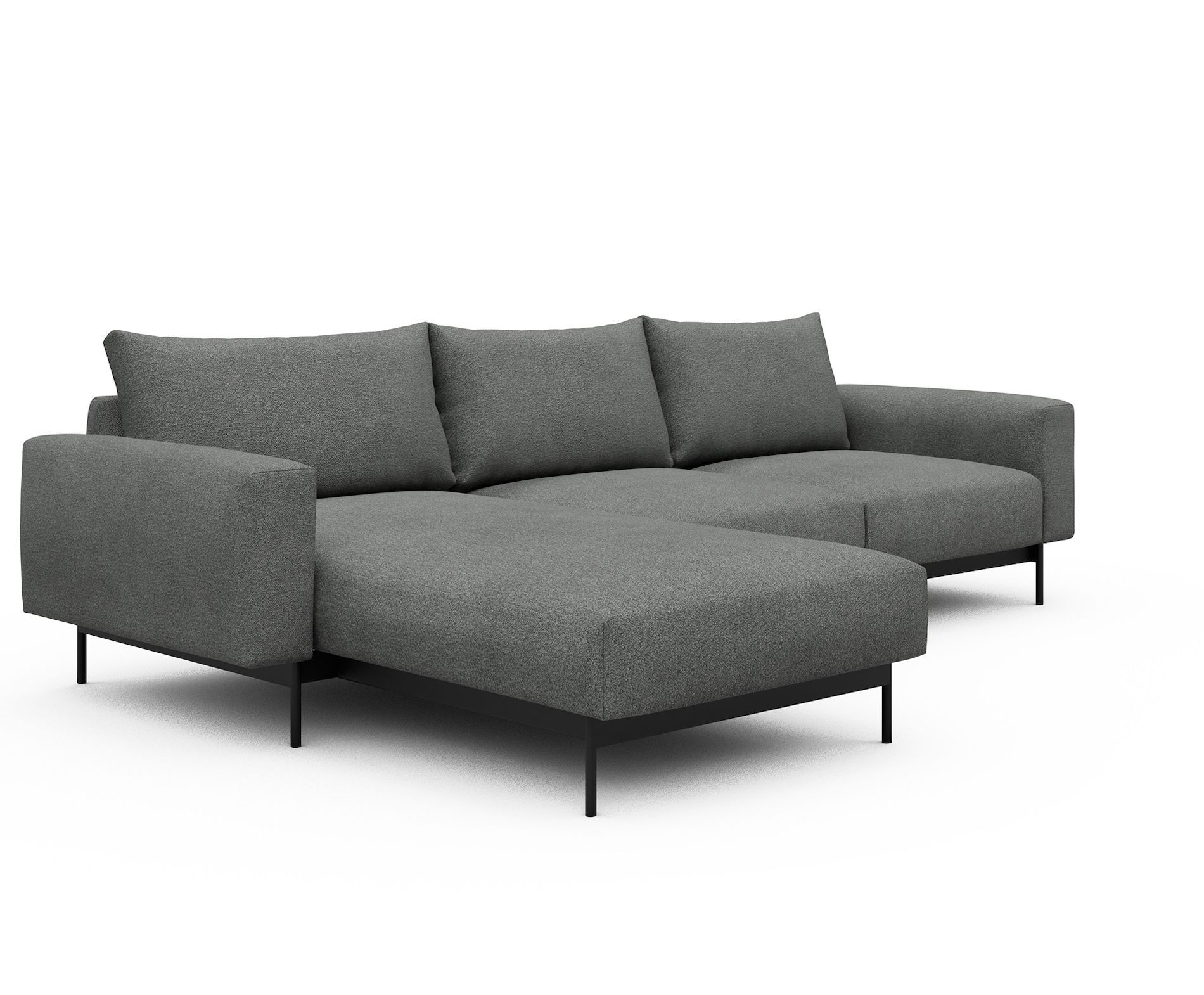 Divano con penisola chaise longue Arthon B2 - Bouclé 533 Ash Grey