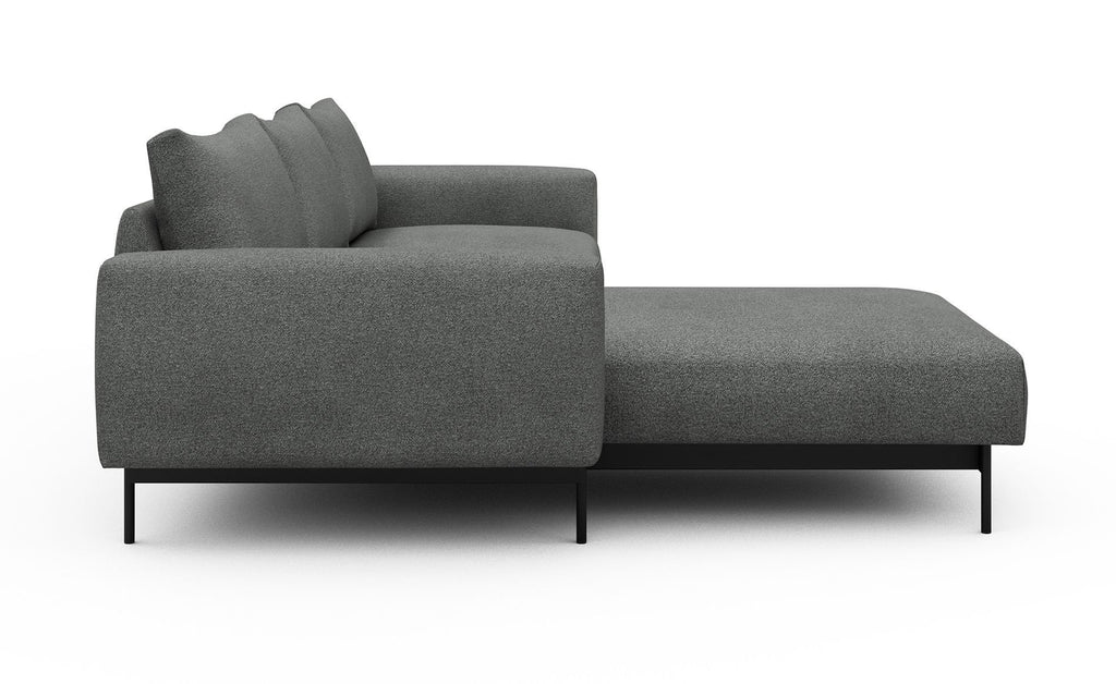 Divano con penisola chaise longue Arthon B2 - Bouclé 533 Ash Grey