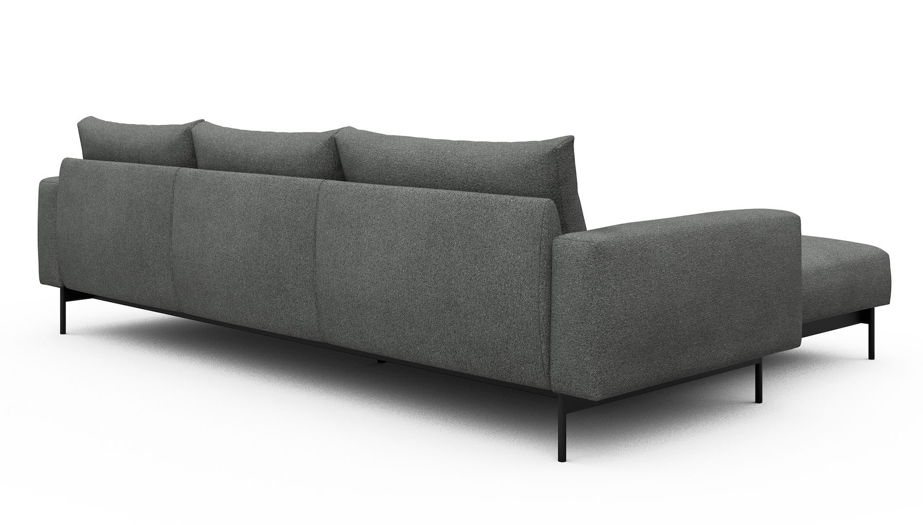 Divano con penisola chaise longue Arthon B2 - Bouclé 533 Ash Grey
