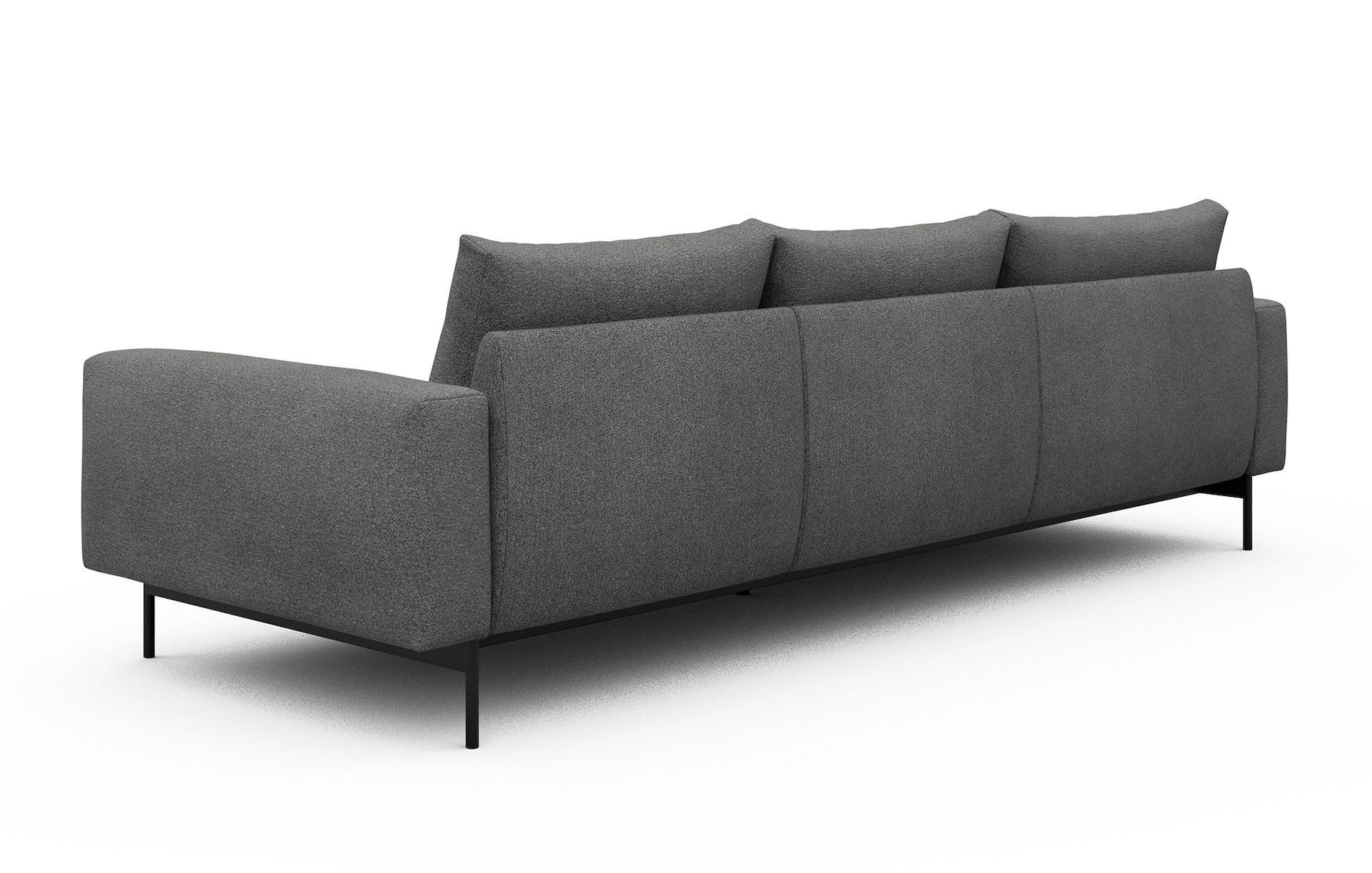 Divano con penisola chaise longue Arthon B2 - Bouclé 533 Ash Grey