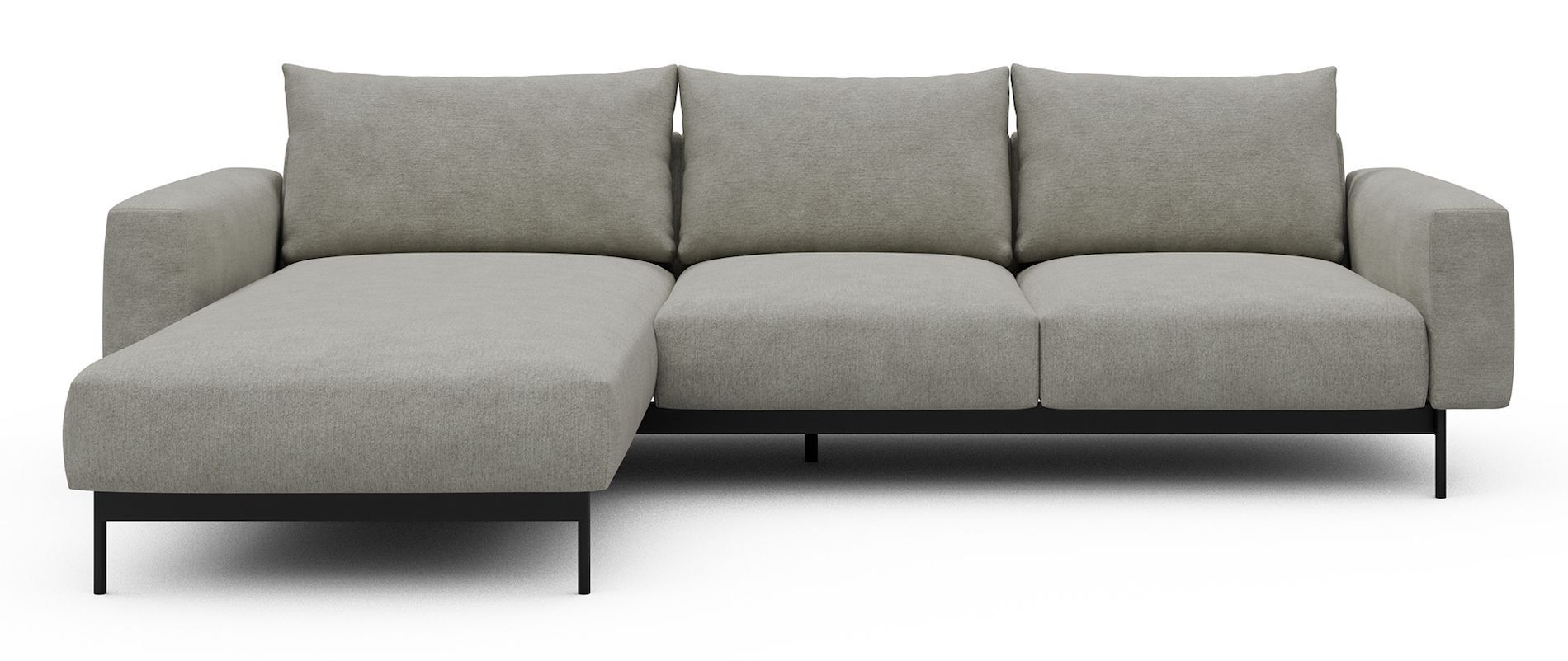 Divano con penisola chaise longue Arthon B2 - Carreno 773 Moon Stone White