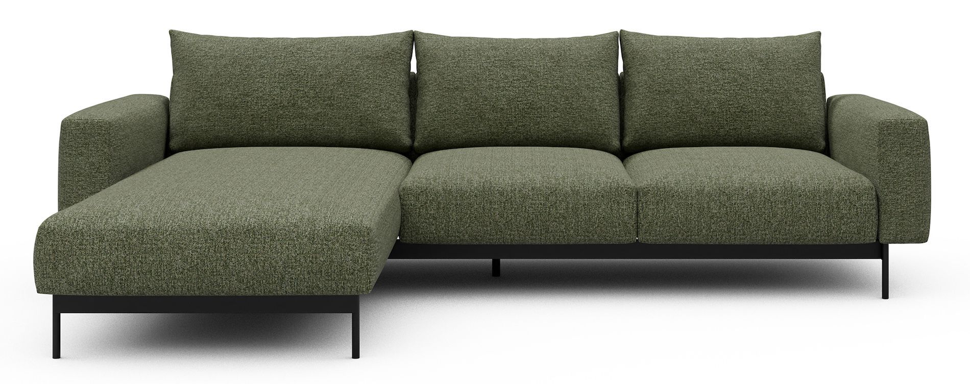 Divano con penisola chaise longue Arthon B2 - Carreno 775 Vivid Green