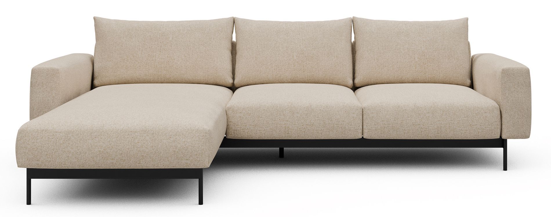 Divano con penisola chaise longue Arthon B2 - Casone 496 Natural Beige