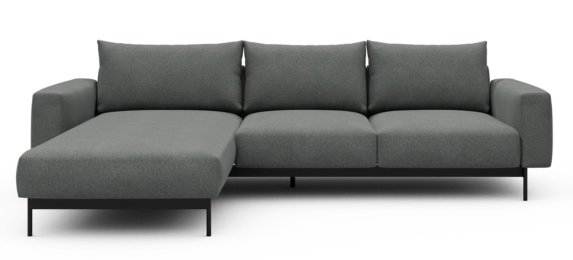 Divano con penisola chaise longue Arthon B2 - Satya 440 Steel Grey