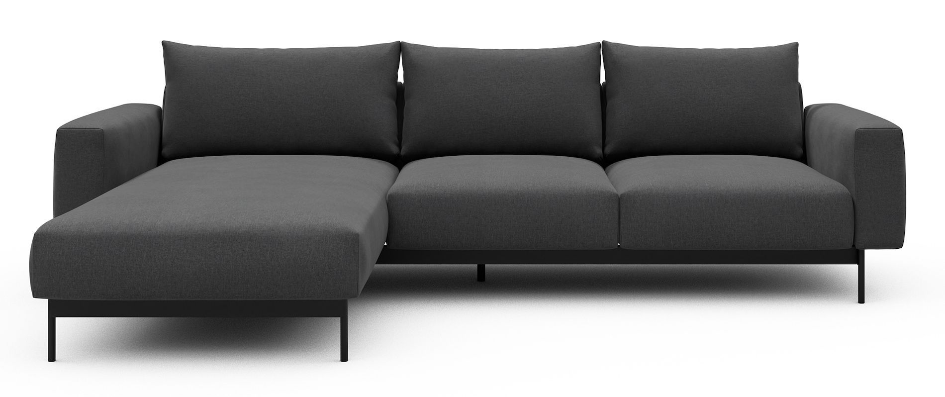 Divano con penisola chaise longue Arthon B2 - Satya 441 Warm Zinc