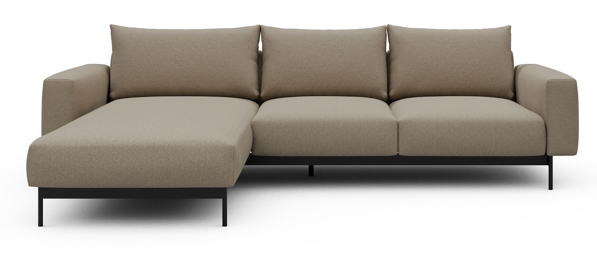 Divano con penisola chaise longue Arthon B2 - Satya 445 Natural Beige