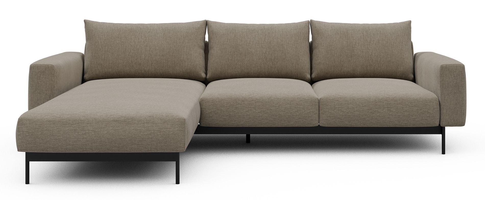 Divano con penisola chaise longue Arthon B2 - Smooth 810 Smooth Beige