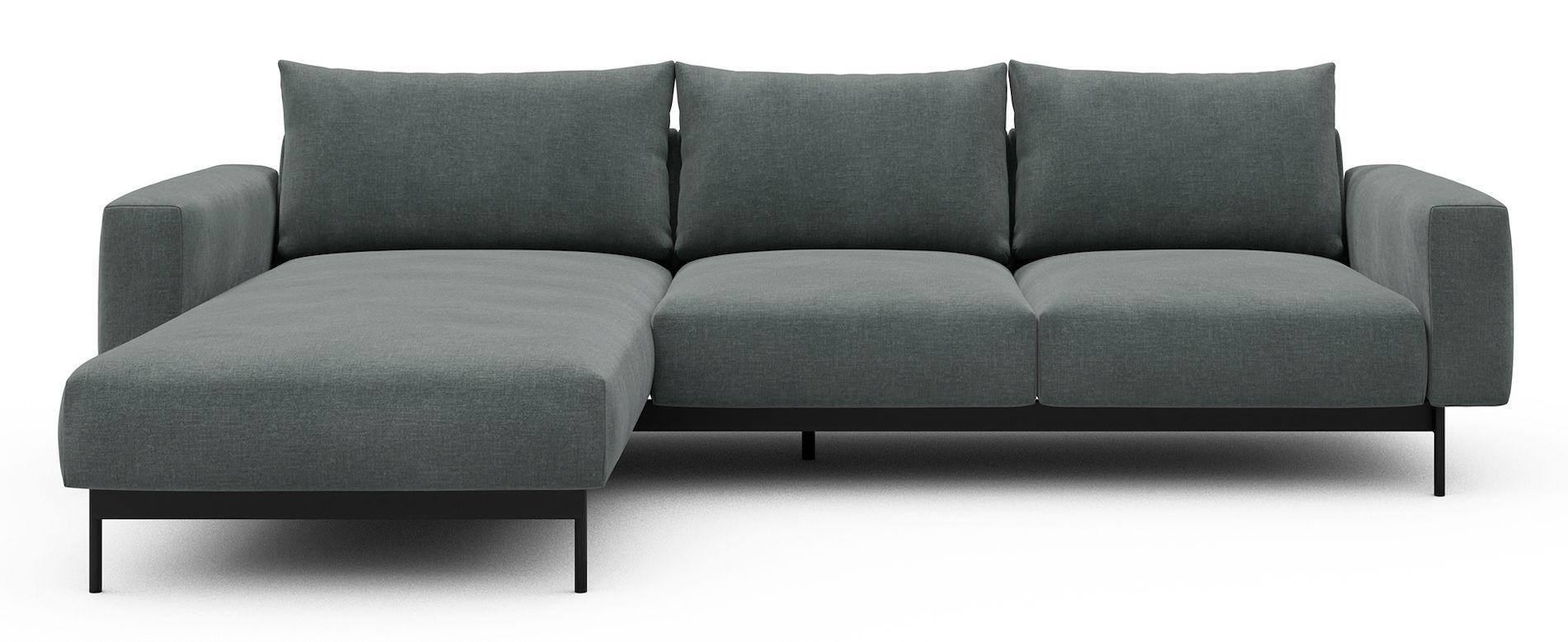 Divano con penisola chaise longue Arthon B2 - Smooth 812 Smooth Silver Grey