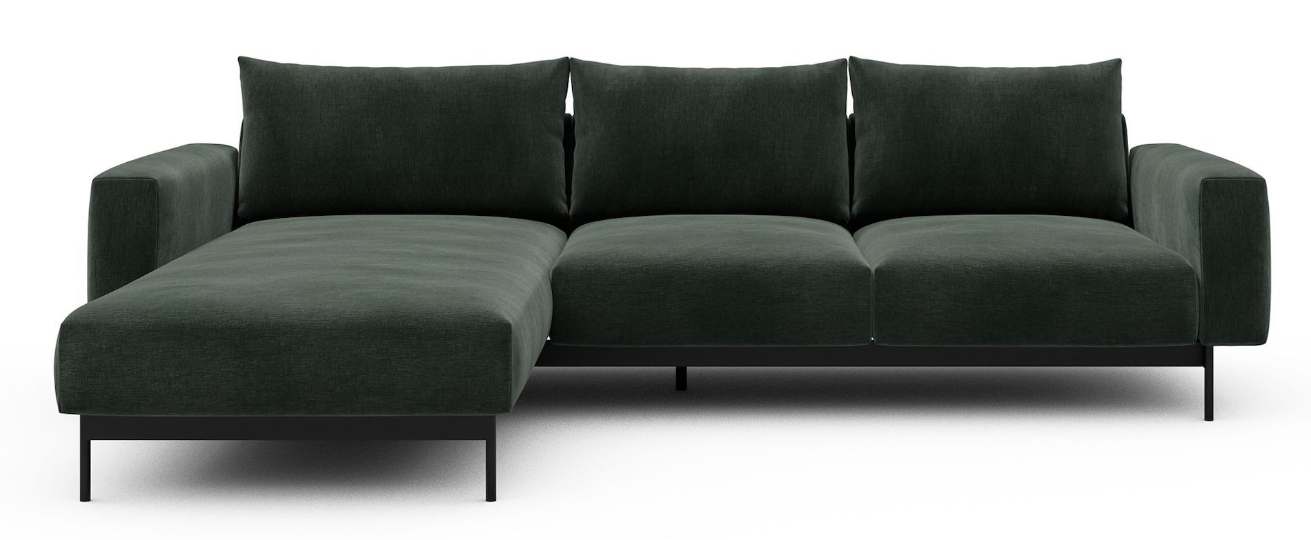 Divano con penisola chaise longue Arthon B2 - Smooth 814 Laural Green