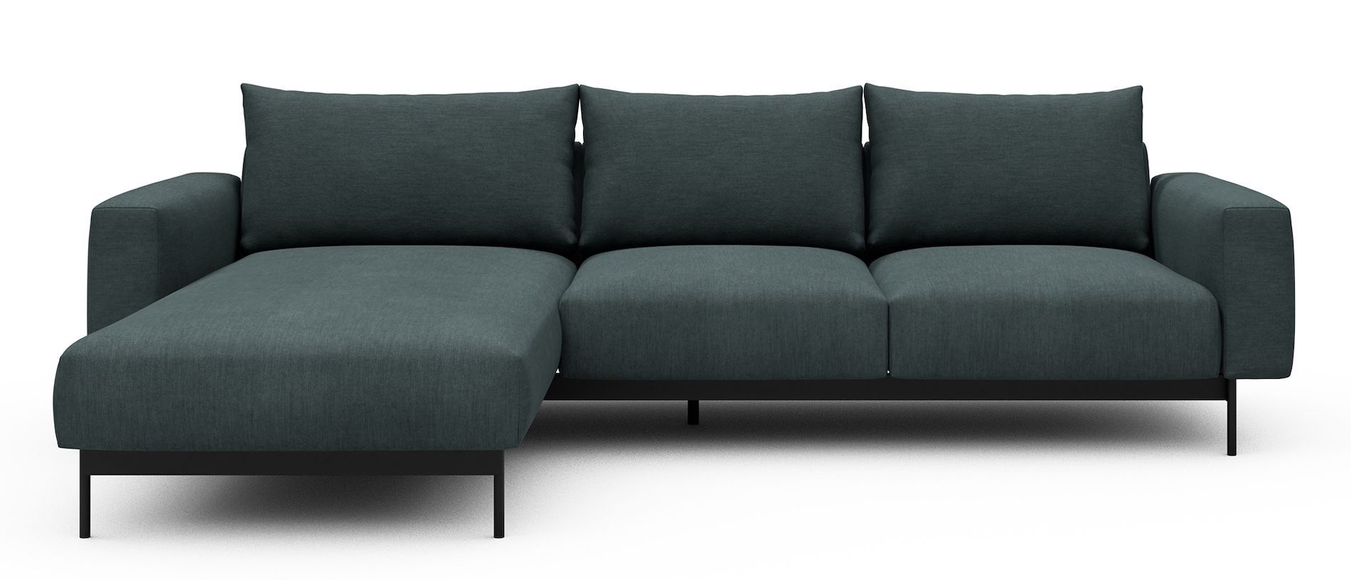 Divano con penisola chaise longue Arthon B2 - Vivus 573 Dusty Blue