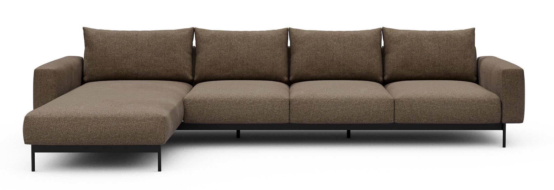 Divano con penisola chaise longue Arthon B3 - Aivi 817 Khaki Brown