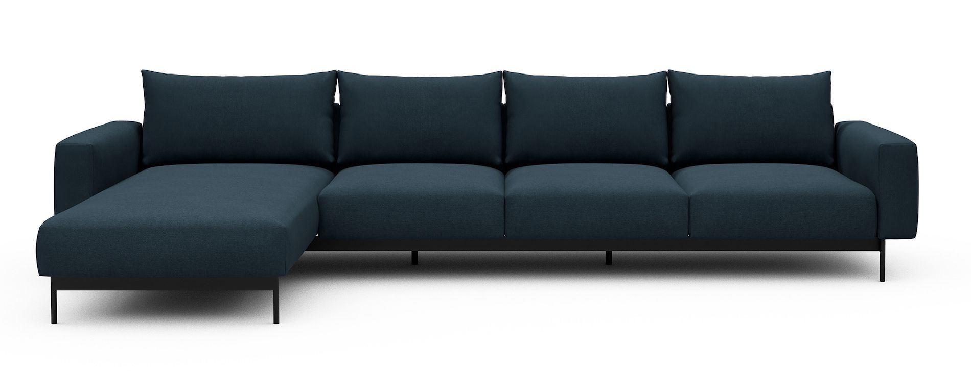 Divano con penisola chaise longue Arthon B3 - Argus 580 Navy Blue