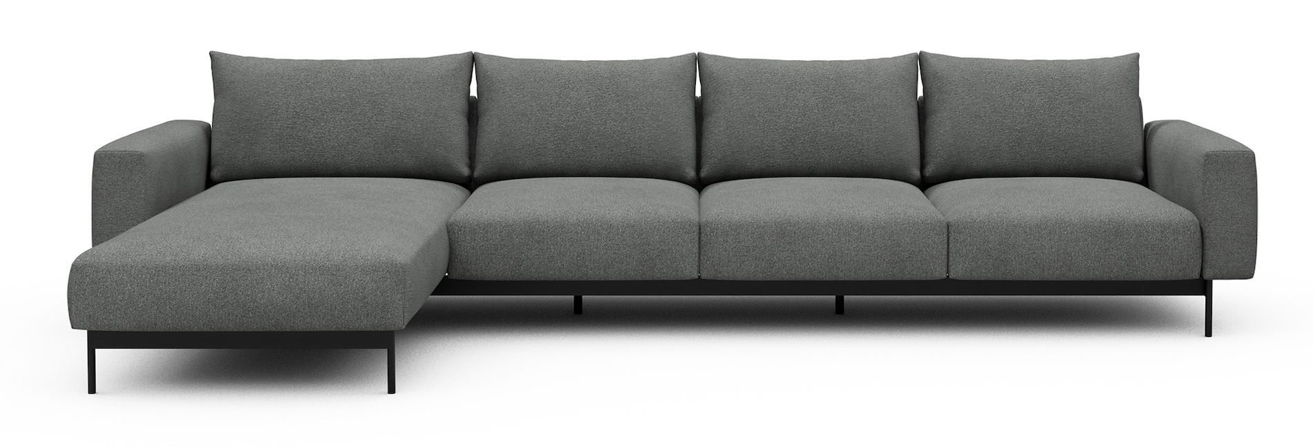 Divano con penisola chaise longue Arthon B3 - Bouclé 533 Ash Grey