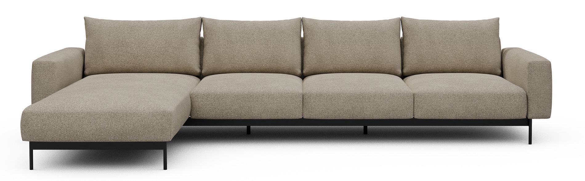 Divano con penisola chaise longue Arthon B3 - Bouclé 539 Beige