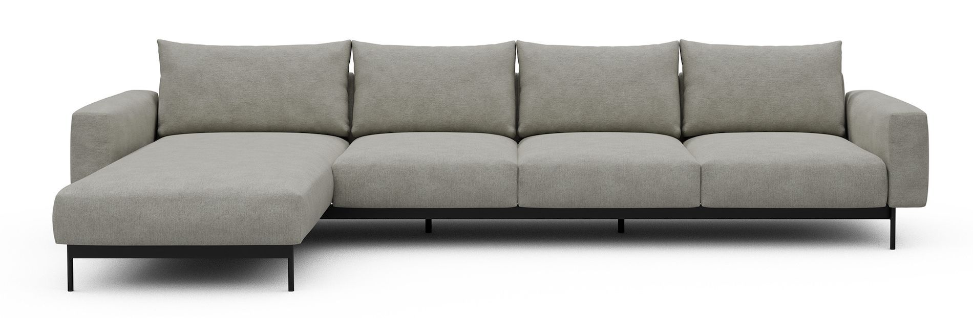 Divano con penisola chaise longue Arthon B3 - Carreno 773 Moon Stone White