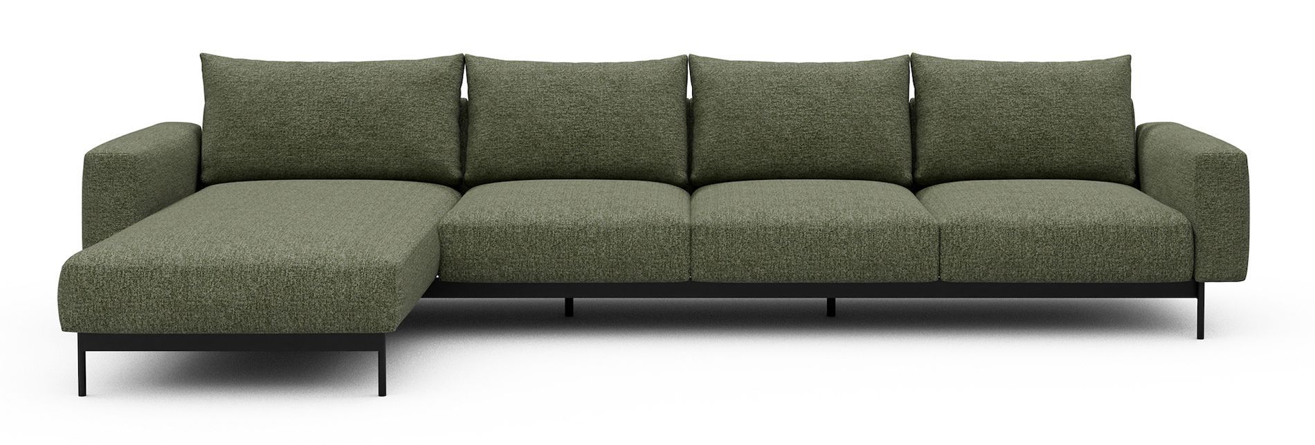 Divano con penisola chaise longue Arthon B3 - Carreno 775 Vivid Green