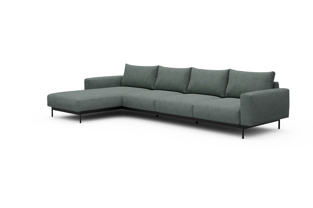 Divano con penisola chaise longue Arthon B3 - Carreno 770 Cielo Blue