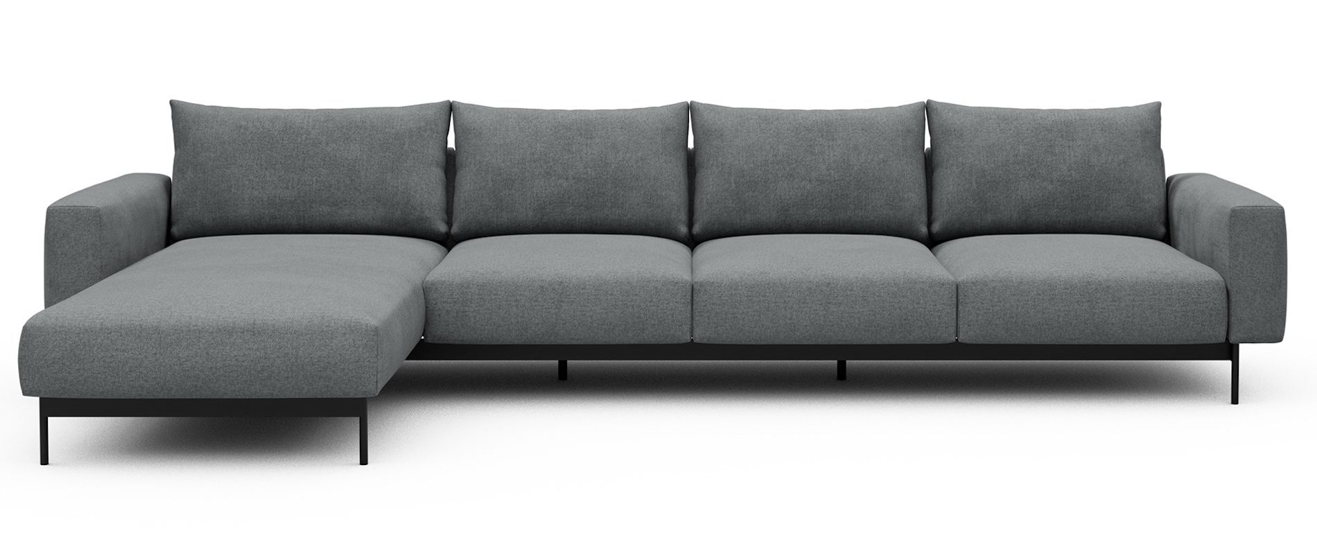 Divano con penisola chaise longue Arthon B3 - Casone 495 Gravel Grey