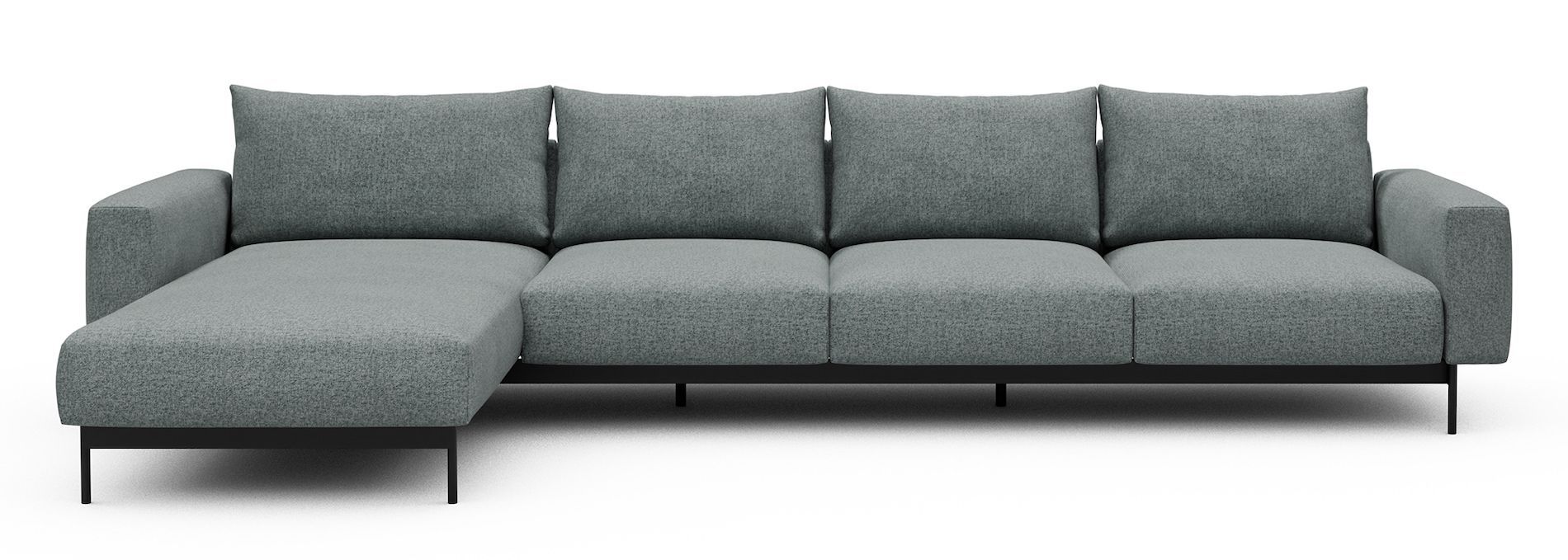 Divano con penisola chaise longue Arthon B3 - Casone 499 Light mixed Green