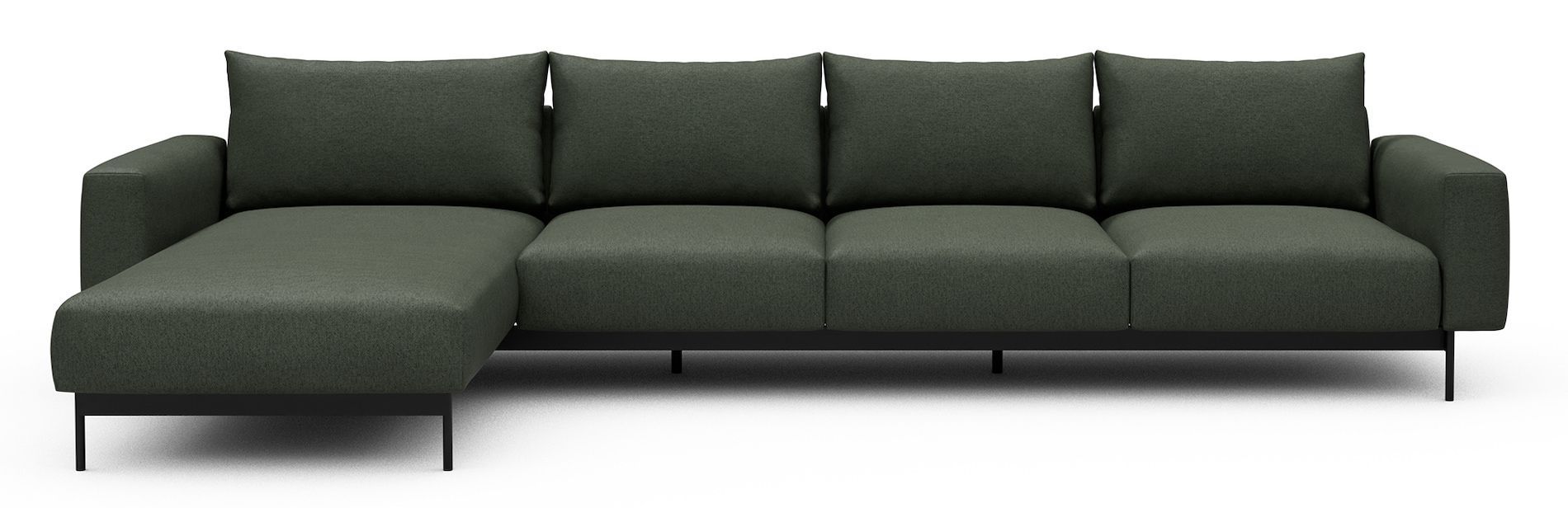 Divano con penisola chaise longue Arthon B3 - Denari 488 Forest Green