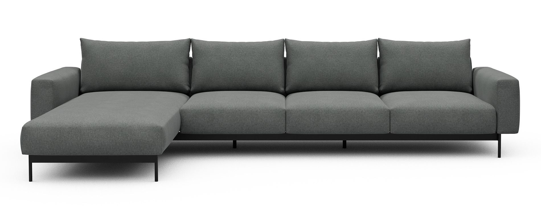 Divano con penisola chaise longue Arthon B3 - Satya 440 Steel Grey