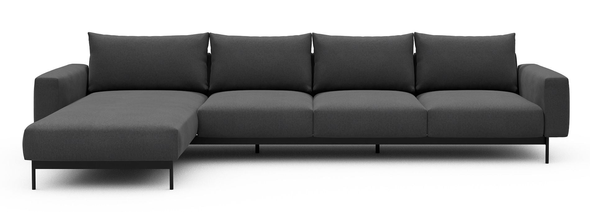 Divano con penisola chaise longue Arthon B3 - Satya 441 Warm Zinc