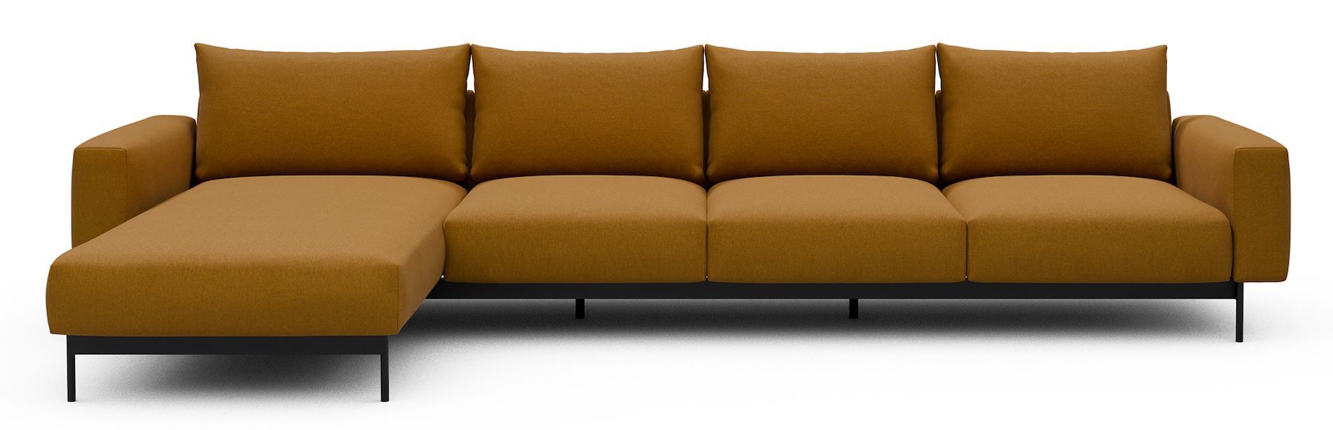 Divano con penisola chaise longue Arthon B3 - Satya 444 Havana Yellow