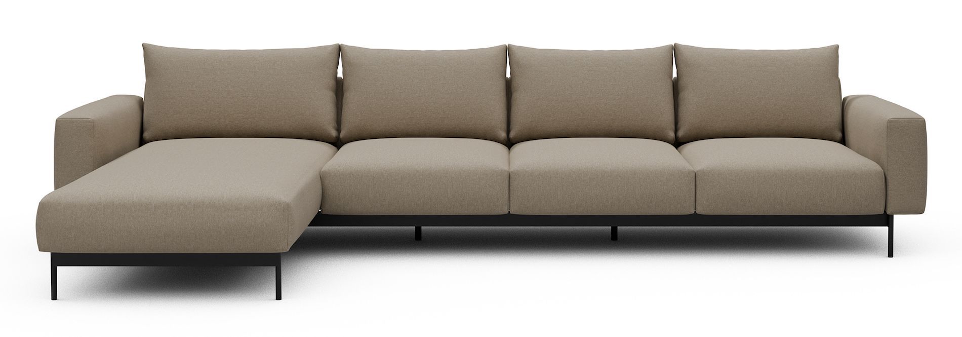 Divano con penisola chaise longue Arthon B3 - Satya 445 Natural Beige