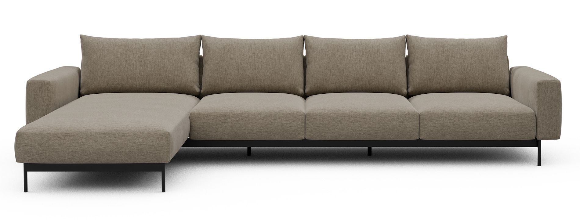 Divano con penisola chaise longue Arthon B3 - Smooth 810 Smooth Beige