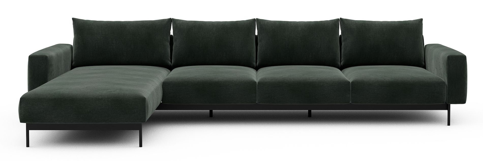 Divano con penisola chaise longue Arthon B3 - Smooth 812 Smooth Silver Grey