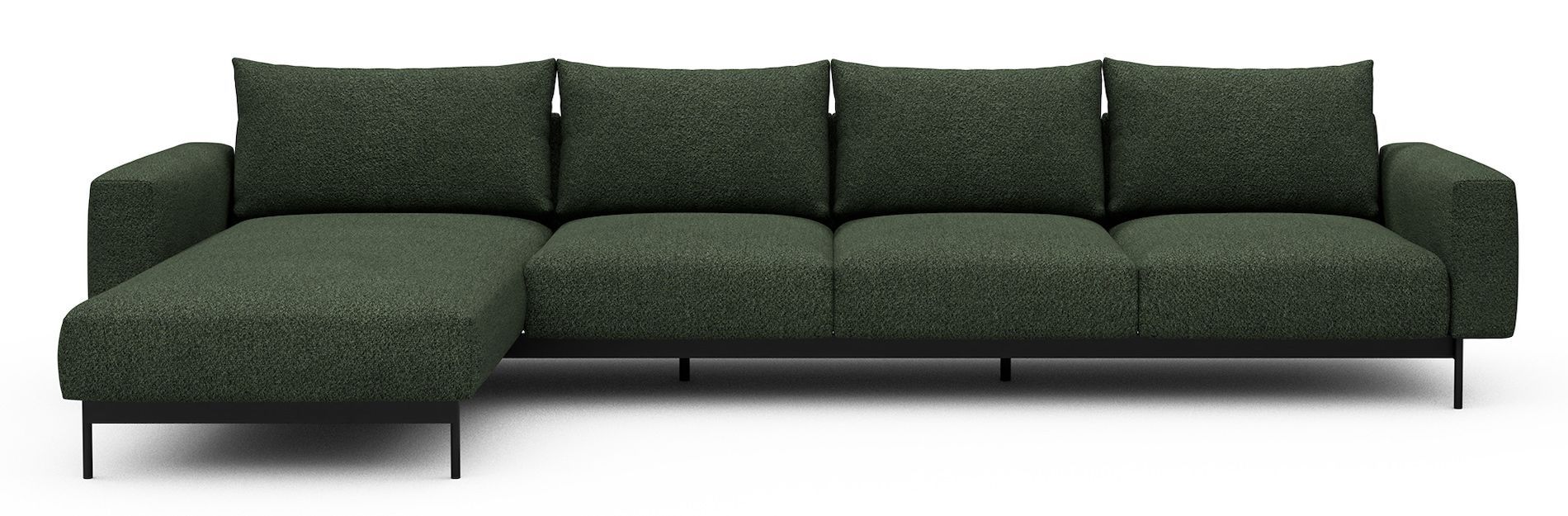 Divano con penisola chaise longue Arthon B3 - Vanora 869 Deep Green
