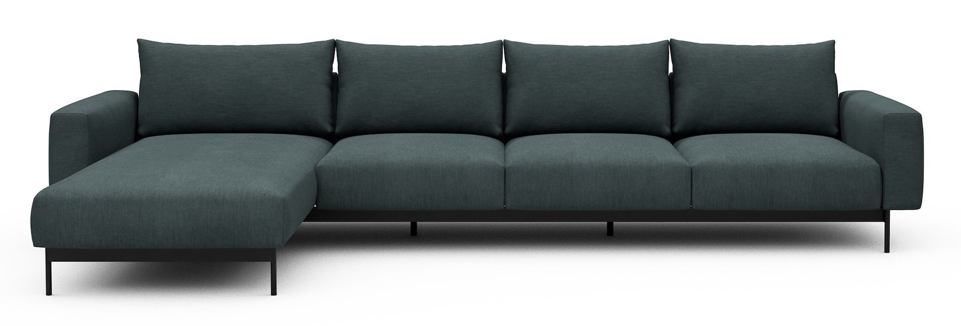 Divano con penisola chaise longue Arthon B3 - Vivus 573 Dusty Blue