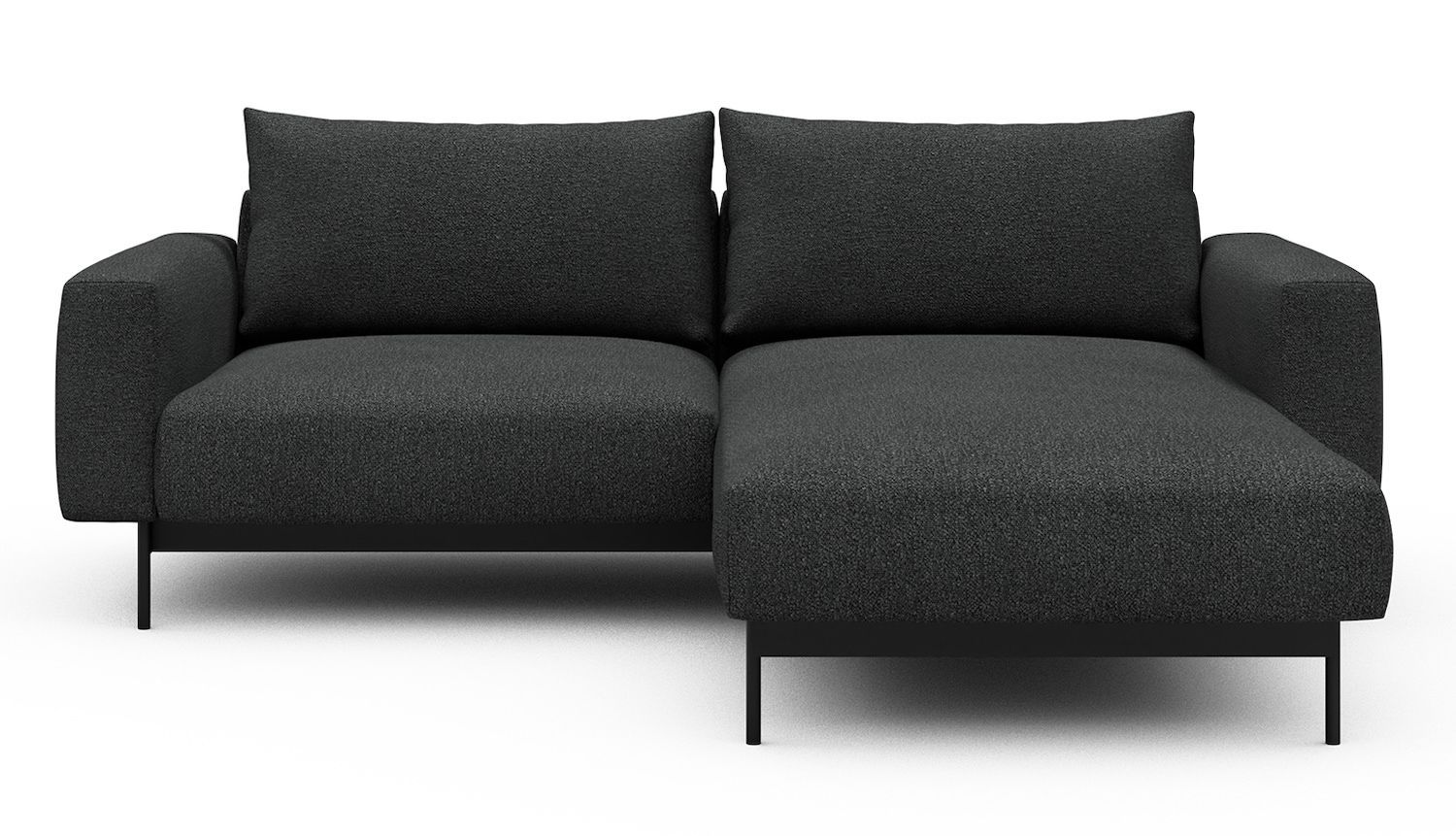 Divano con penisola chaise longue Arthon D1 - Bouclé 529 Charcoal