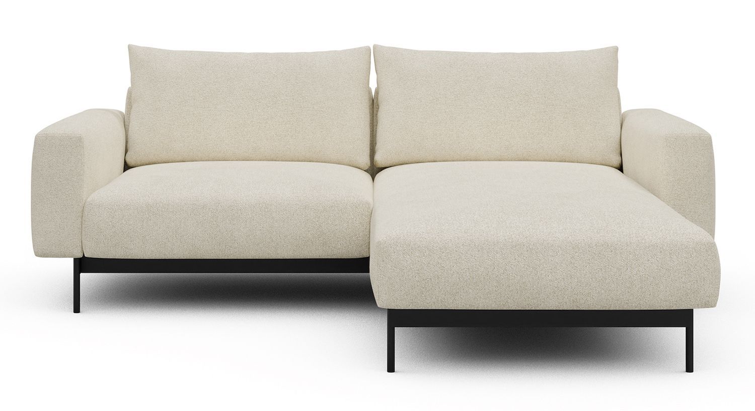 Divano con penisola chaise longue Arthon D1 - Bouclé 531 Off White