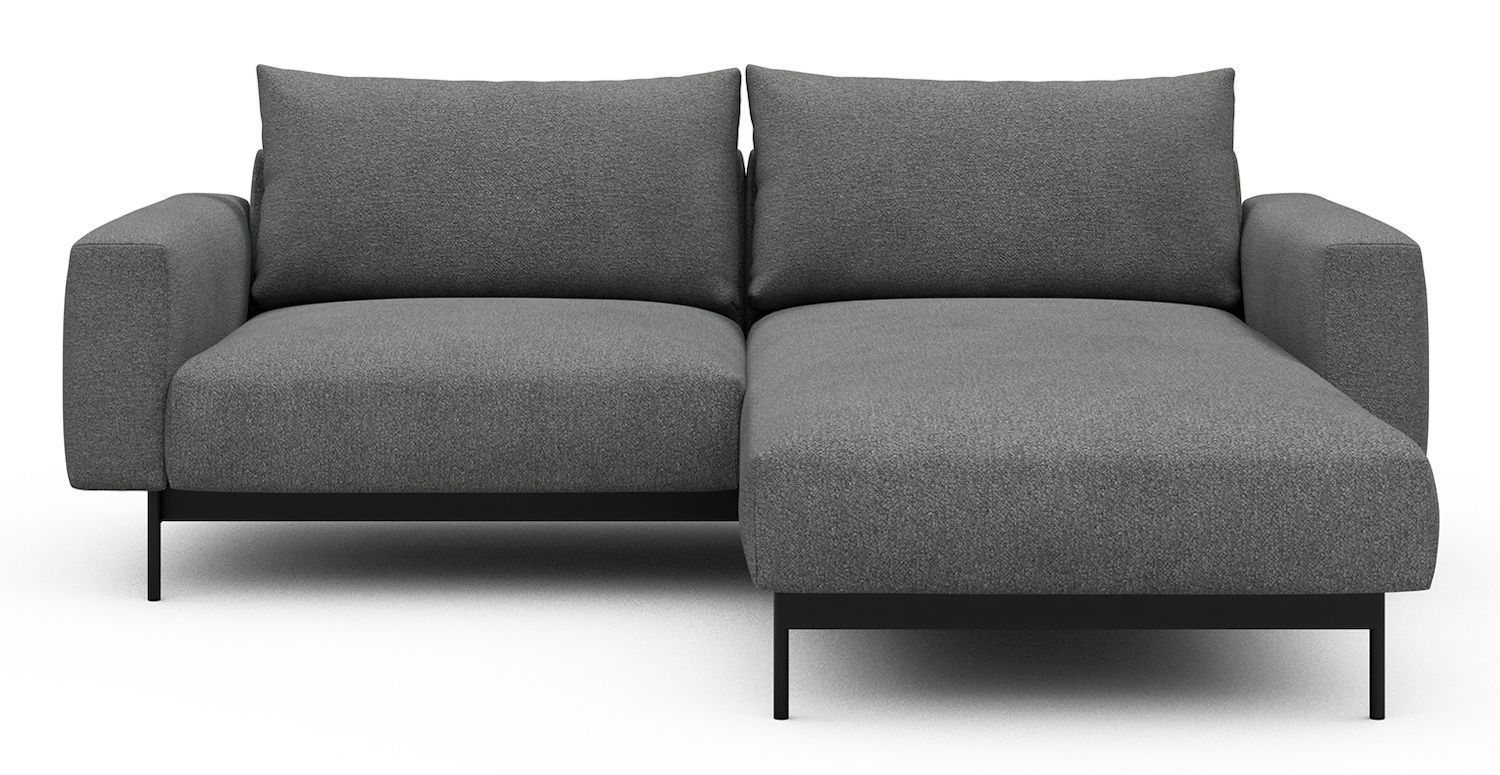 Divano con penisola chaise longue Arthon D1 - Bouclé 533 Ash Grey