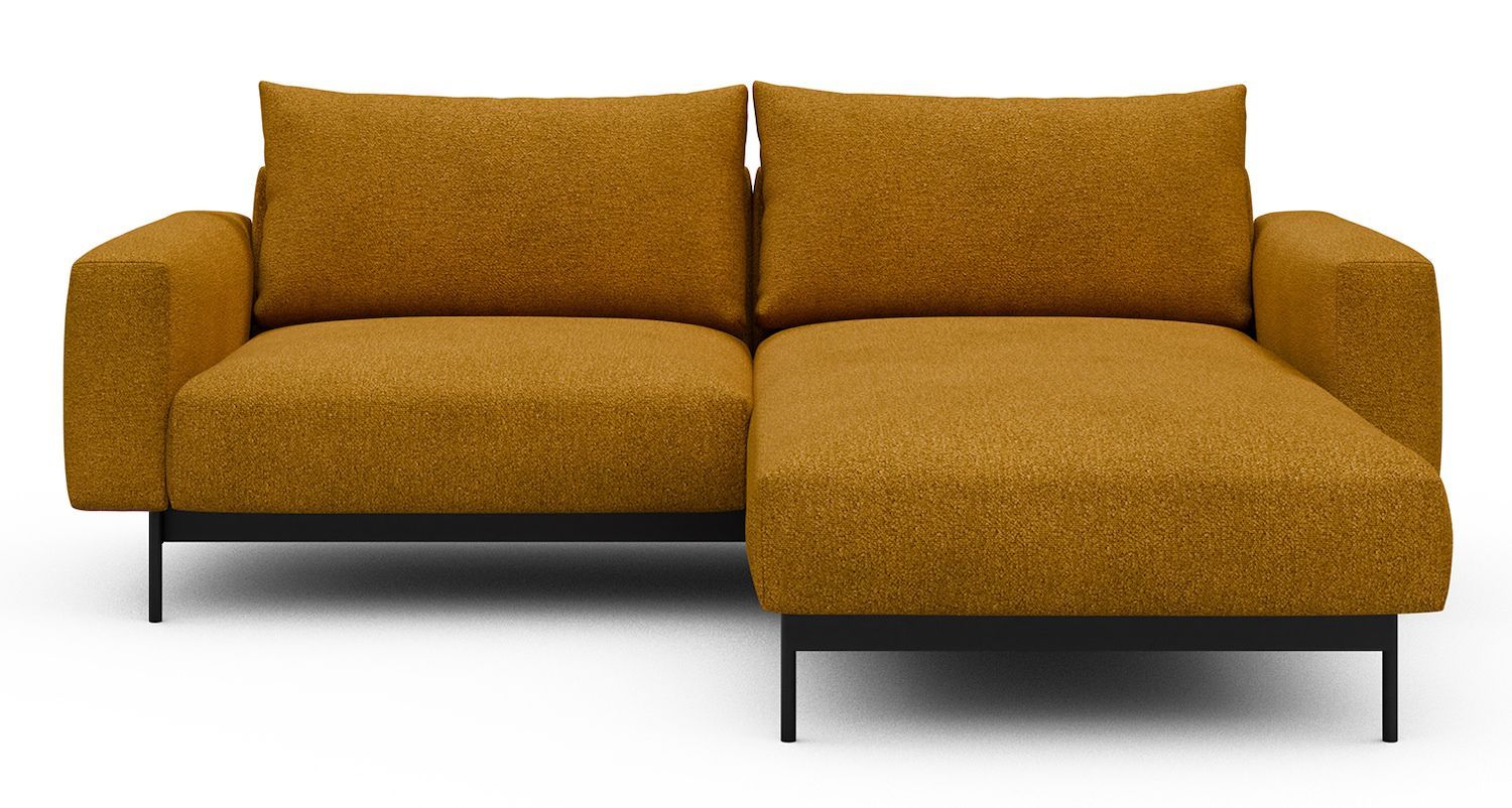 Divano con penisola chaise longue Arthon D1 - Bouclé 536 Ochre