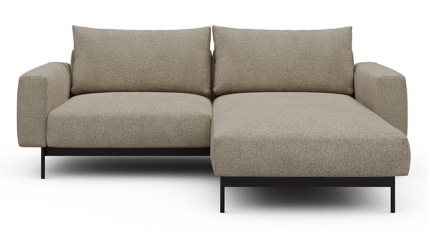 Divano con penisola chaise longue Arthon D1 - Bouclé 539 Beige