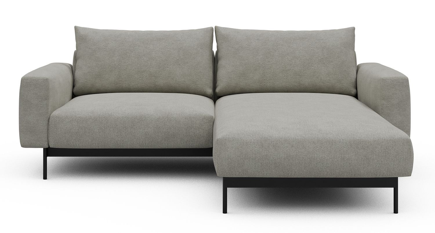 Divano con penisola chaise longue Arthon D1 - Carreno 773 Moon Stone White