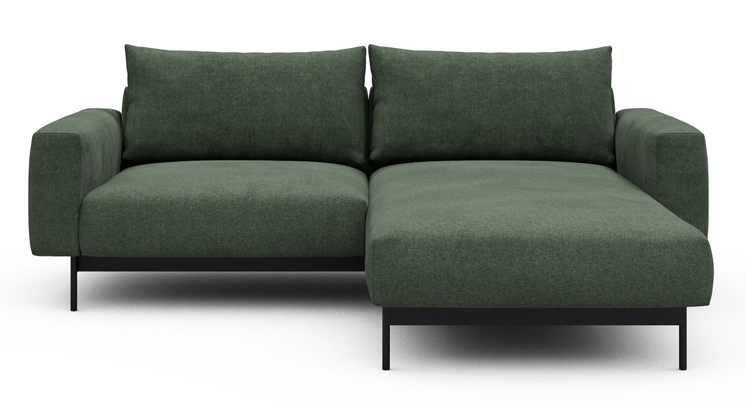 Divano con penisola chaise longue Arthon D1 - Casone 498 Forest Green