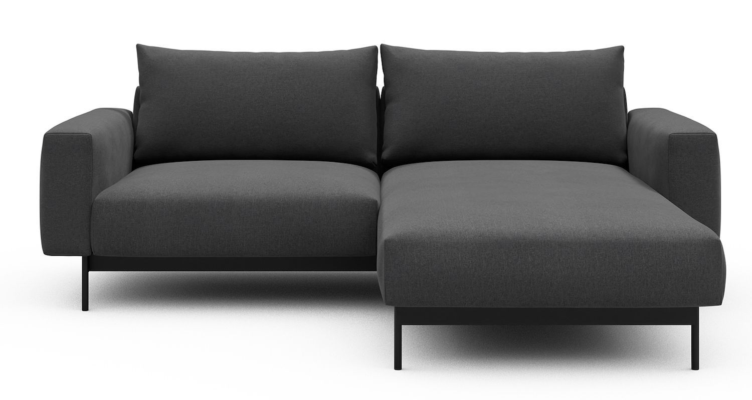 Divano con penisola chaise longue Arthon D1 - Satya 441 Warm Zinc