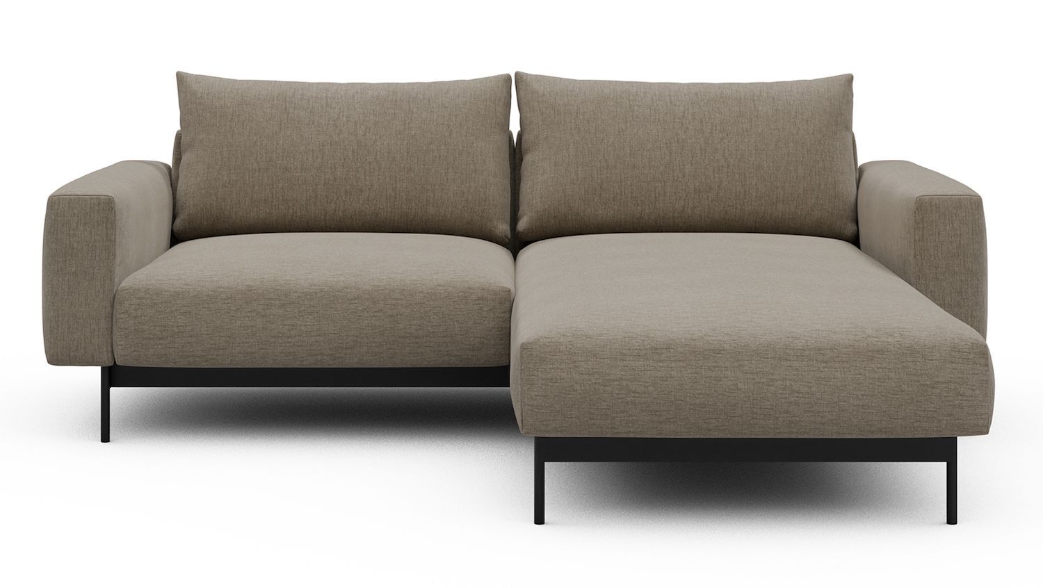 Divano con penisola chaise longue Arthon D1 - Smooth 810 Smooth Beige