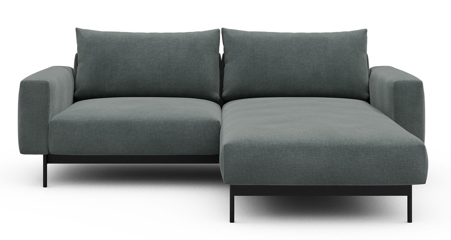 Divano con penisola chaise longue Arthon D1 - Smooth 812 Smooth Silver Grey