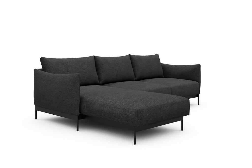 Divano con penisola Kayto B2 - Bouclé 529 Charcoal