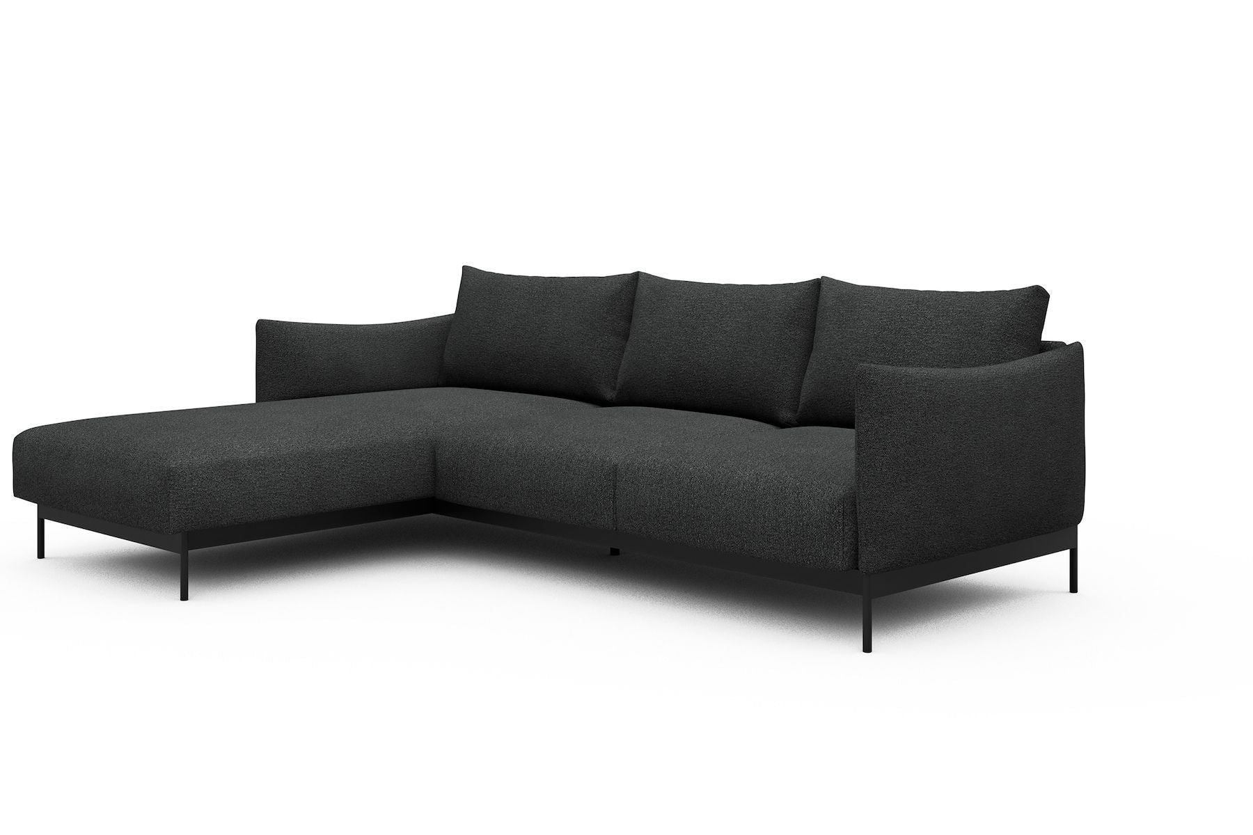 Divano con penisola Kayto B2 - Bouclé 529 Charcoal