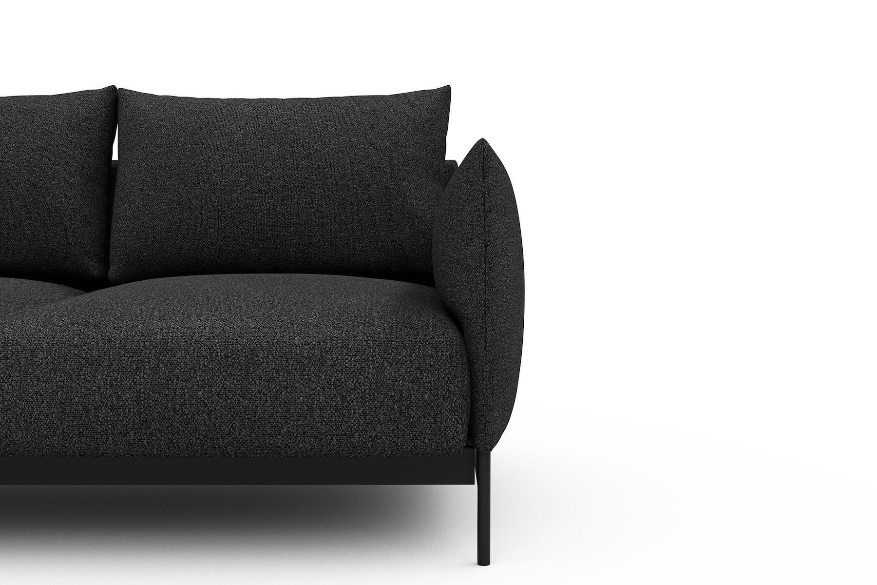 Divano con penisola Kayto B2 - Bouclé 529 Charcoal